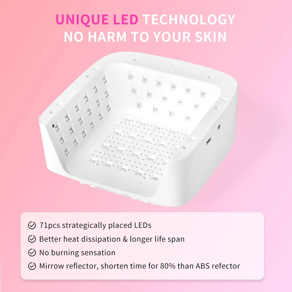 LED UV 네일 램프 대형 도구 공간 네일 건조기 손목 받침대 스마트 센서 72W 전문가용 UV 램프 네일 도구