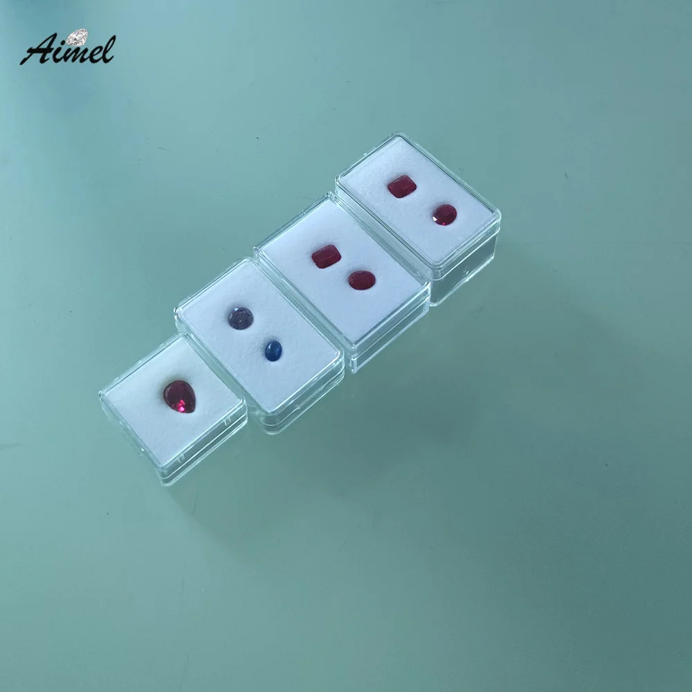 

Clear Gemstone Jewelry Display Box Loose Diamond Packaging Organizer Beads Pendant Earring Storage Case Ring Container Gift Box