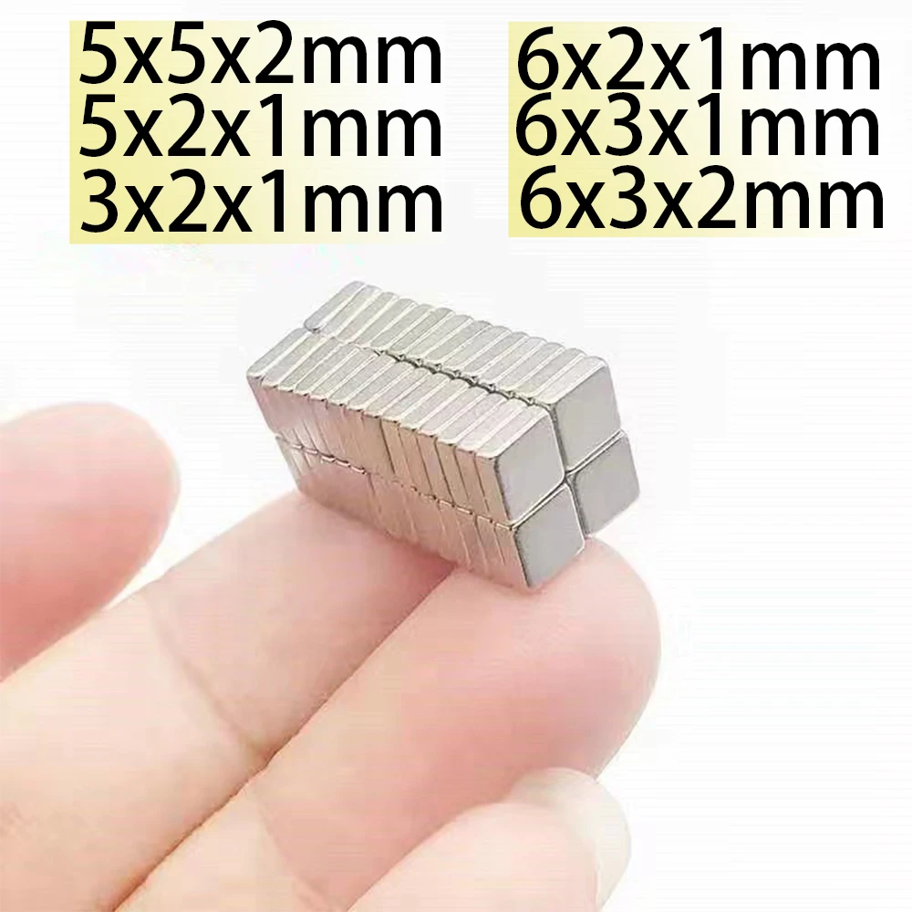 5x2x1 3x2x1 6x2x1 6x3x1 6x3x2 N35 Rectangle Neodymium Bar block  Strong Magnets Rare Earthr Fridge Office Search Magnetic NdFeb