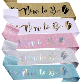 Mom To Be Glitter Sash 1