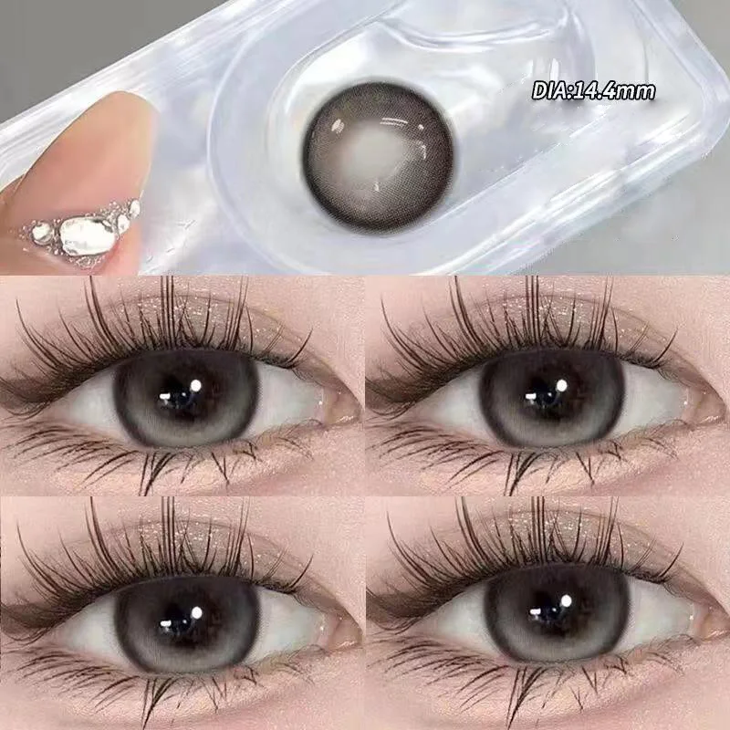 KSSEYE 2PCS Color Contact Lenses for Eyes With Myopia Natural Green Lens Brown Pupils Beauty Cosmetic Fast Shipping Colored Lens
