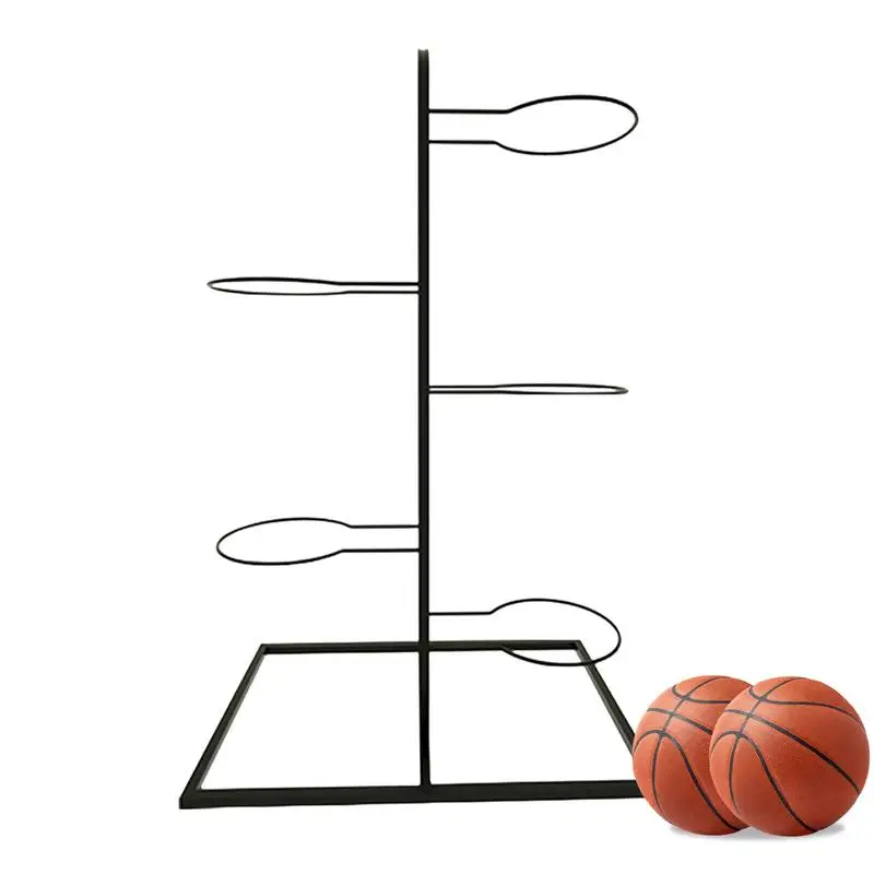 

Basketball Stand Cast Iron Stand Display For Volleyball Multi-Layer Ball Organizer Rack Ball Storage Shelf For Bedroom Living