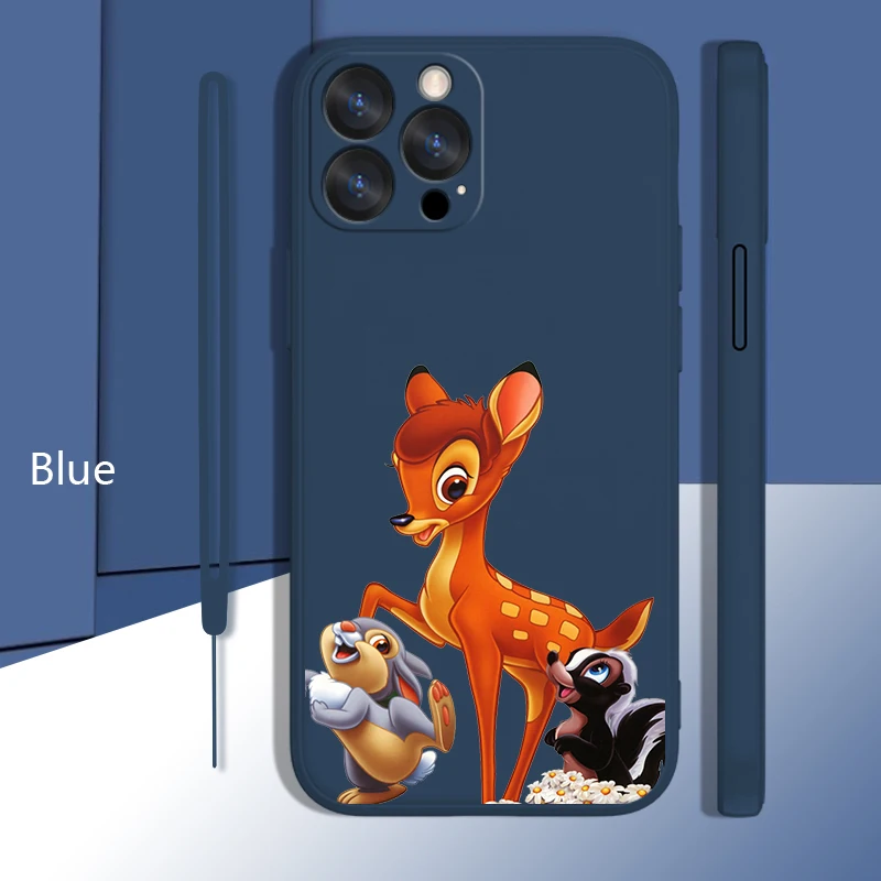 

Fawn Bambi Cute Phone Case For Apple iPhone 14 13 12 Mini 11 Pro XS MAX XR X 8 7 6S Plus Liquid Rope Candy Shell Soft Coque Capa