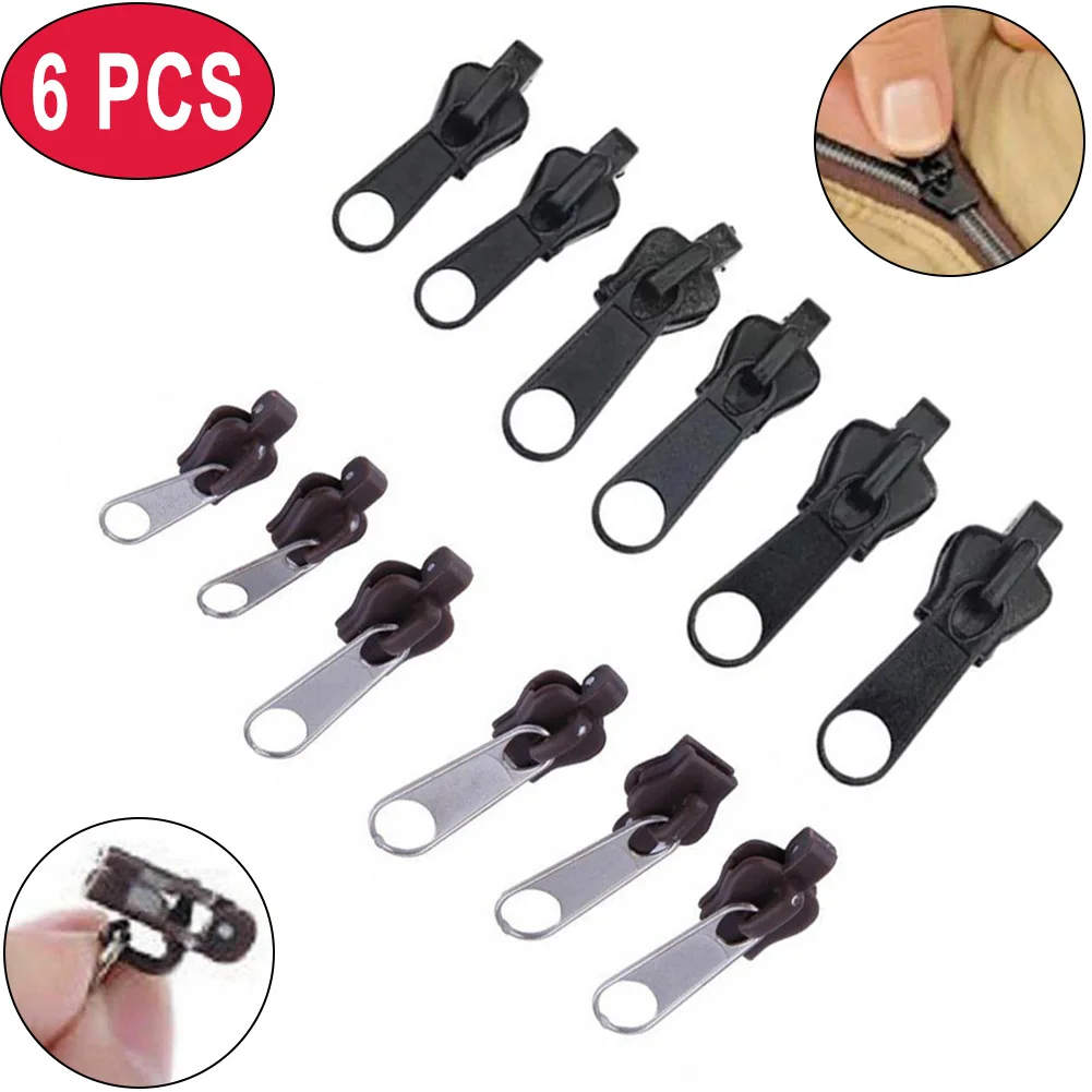 6pcs Instant Fix Zipper Universal Zip Repair Replacement Kit 6 Sizes
