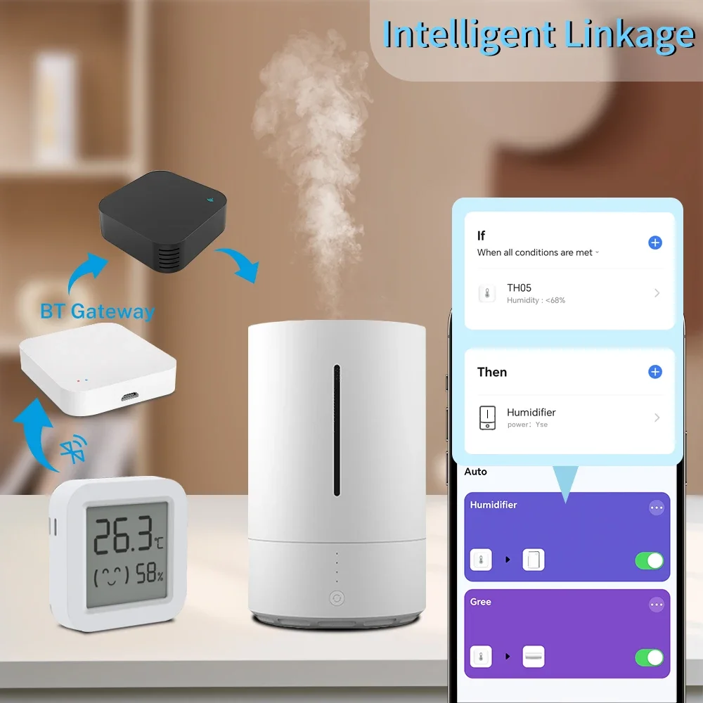Temperature Humidity Sensor Tuya LCD Screen bluetooth-compatible APP Remote Controlled For Home Environment Smart Life