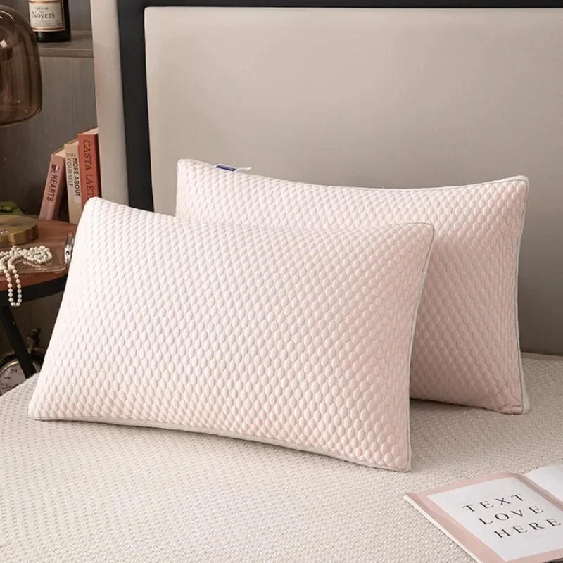 2025 new summer feather silk pillow cool Doudou ice silk pillow breathable mesh edge three-dimensional pillow core 2