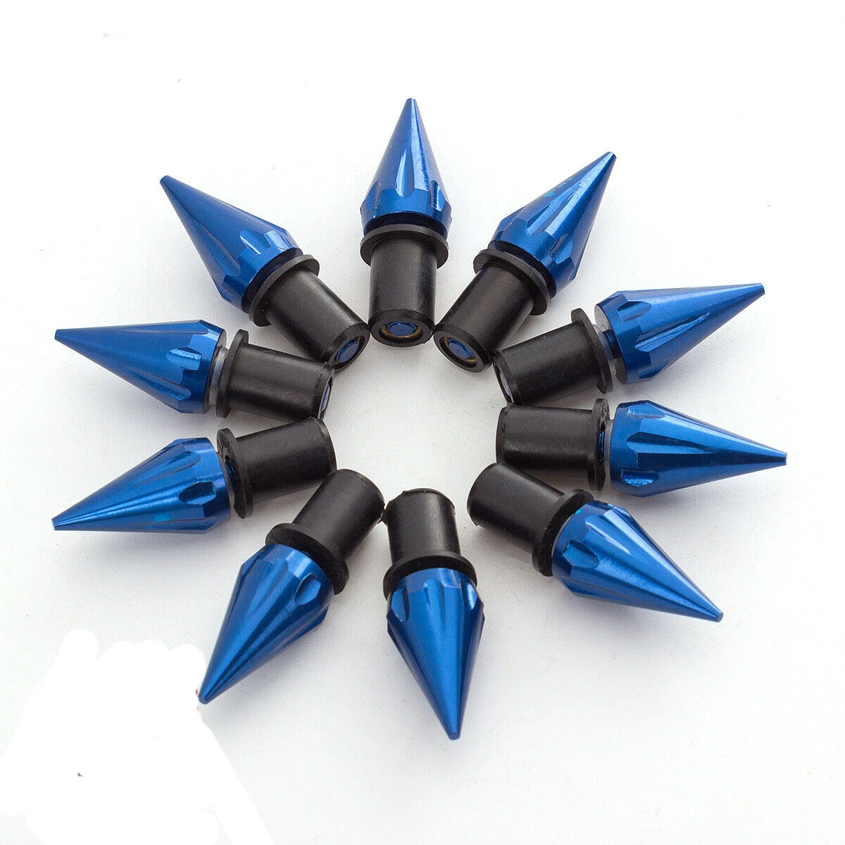 10pcs Universal Red Motorcycle Spike Bolts Windscreen Fairings License Plate M5 5mm Windshield Screws Nut Fastener Kit