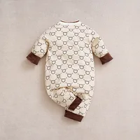 0-18m Newborn Clothing Cute Little Bear Full Print Cotton Comfortable And Soft Spring And Autumn Long Sleeved Baby Jumpsuit 2