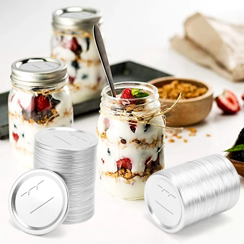 100Pcs 70Mm Regular Mouth Canning Lids for Ball Jars Split-Type Metal Jar Lids for Canning