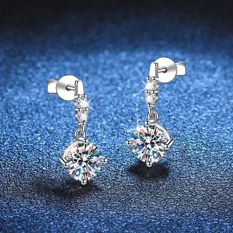 Solid 14K White Gold AU585 Platinum PT950 Earrings 3