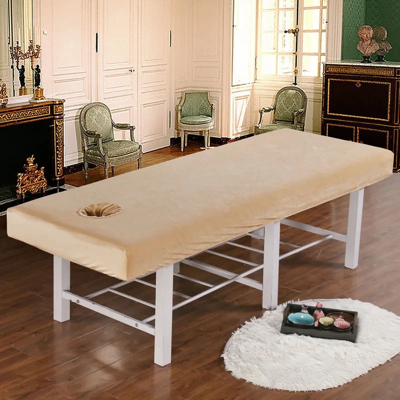 Samt-Schönheitssalon-Massage, weiche, verdickte Bettwäsche, spezielle atmungsaktive und perforierte flache Bettwäsche für Spa-Clubs – Detail 12