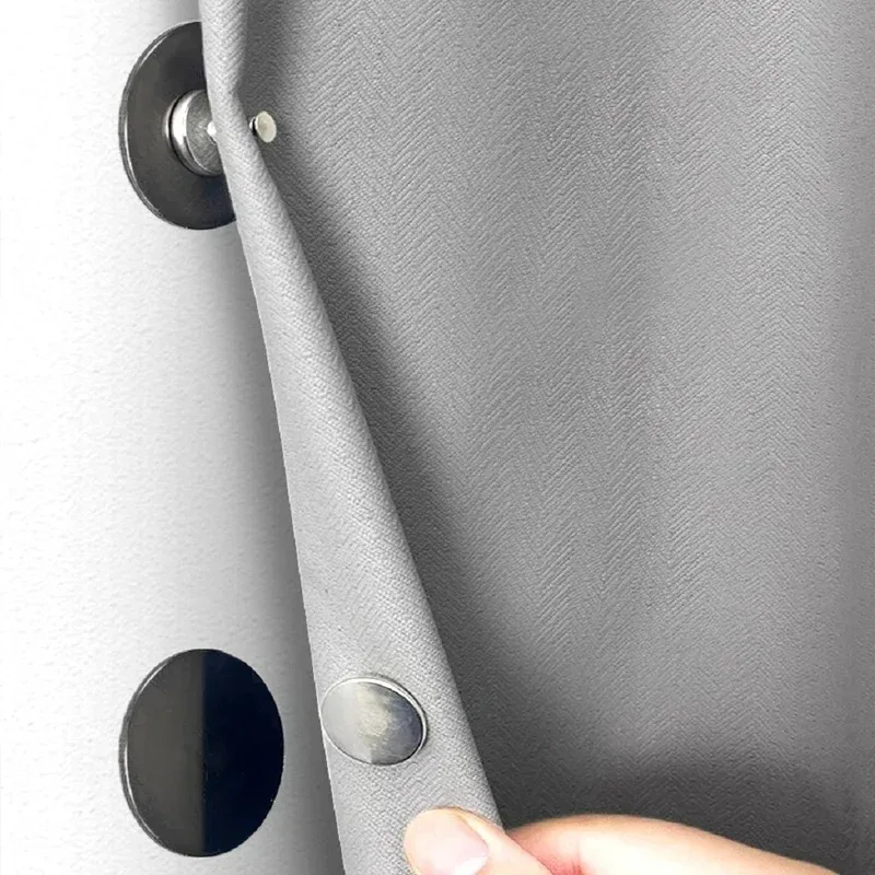 Magnetic Curtain Closure with Self-Adhesive Patch - Light-Blocking and Secure Fastening