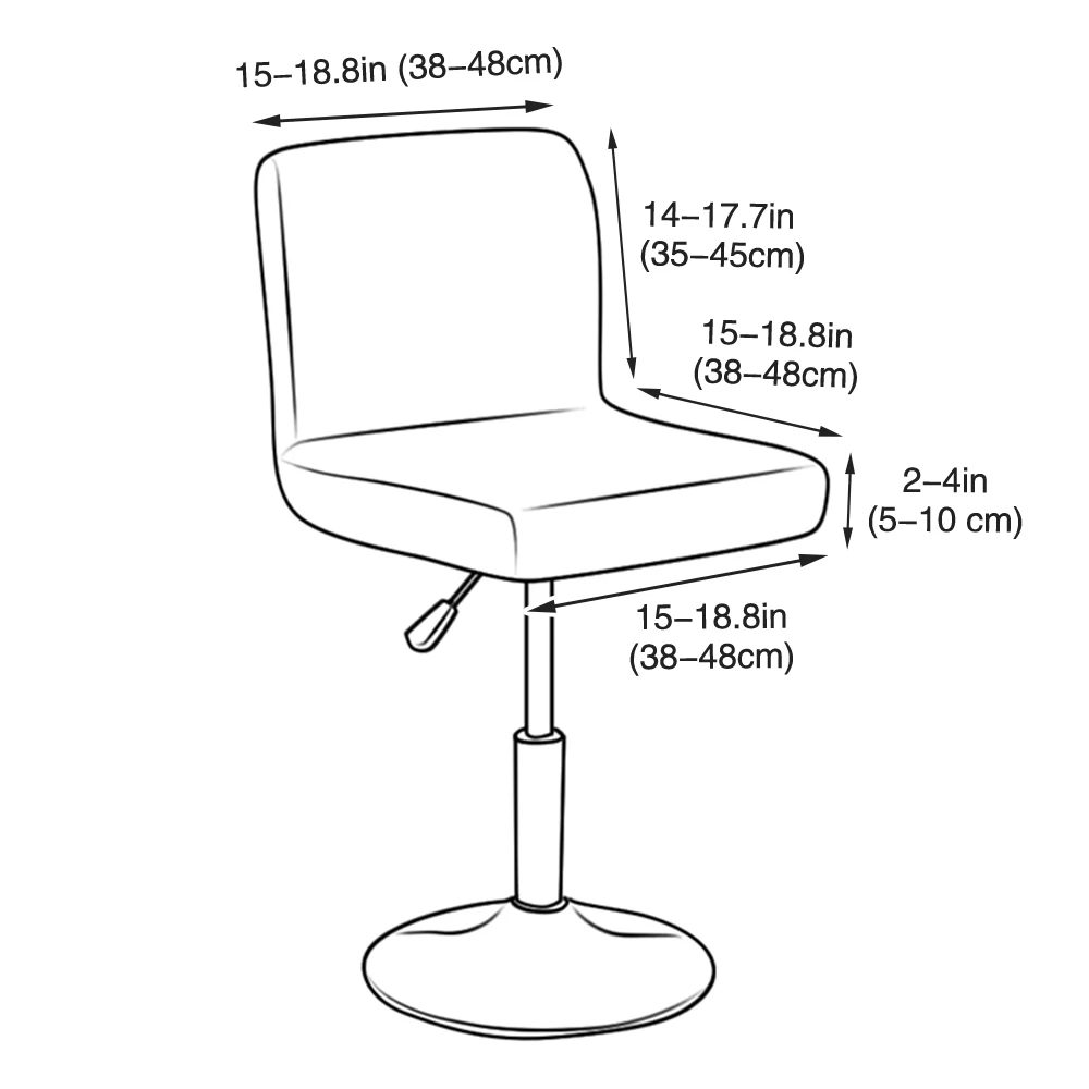 Bar Chair Cover Short Back Bar Stool Seat Covers Slipcovers Hotel Banquet Stretch Thick New Fabric Small Size Chair Case 2