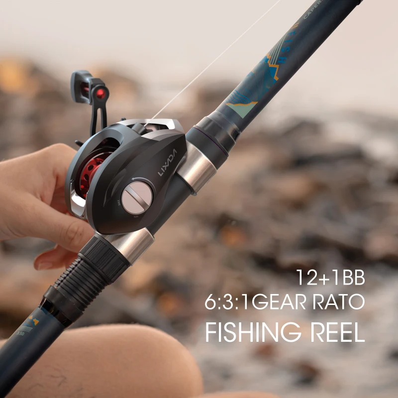Lixada Baitcasting Reel Fishing Fly High Speed Fishing Reel 12+1 Ball Bearings Magnetic Brake System