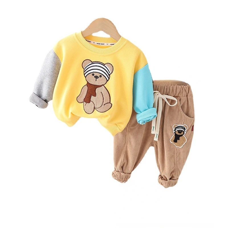 

New Spring Autumn Children Outfits Baby Boys Clothes Girls Cartoon T-Shirt Pants 2Pcs/Set Toddler Casual Costume Kids Tracksuits