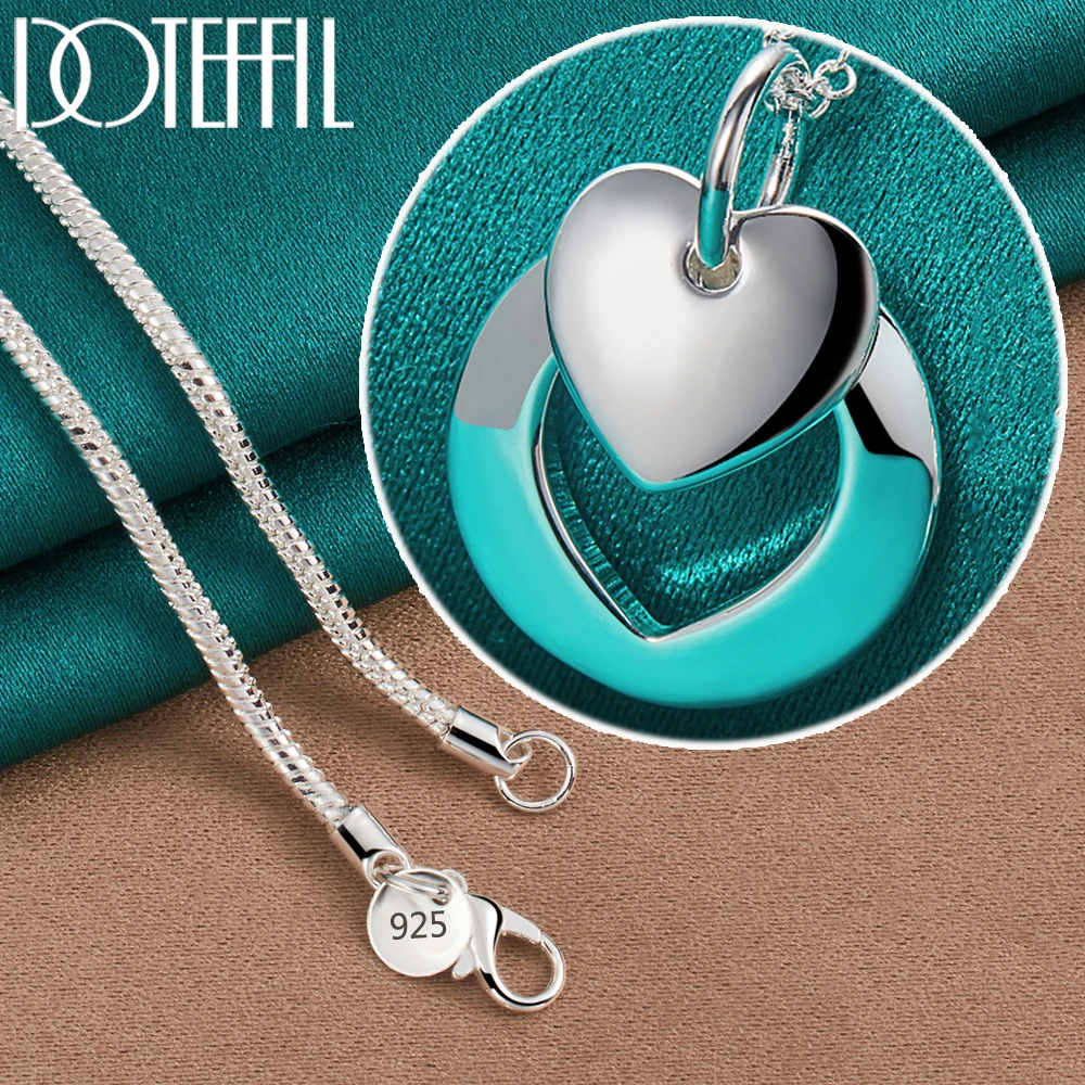 thumbnail image 1 of Aoxiang-collar con colgante redondo de corazón de Plata de Ley 925, cadena de 18-30 pulgadas para mujer y hombre, joyería con dijes para fiesta de compromiso y boda, 1 of 2