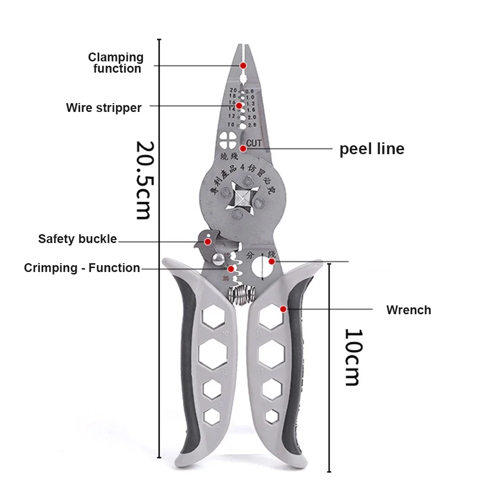 Versatile Multi-functional Crimping Pliers for Wire Processing and Terminal Crimping