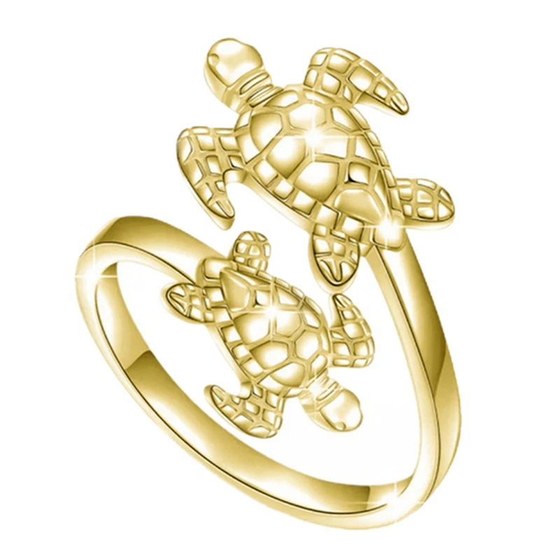 Om Tortoise Ring in Sterling Silver with American Diamond