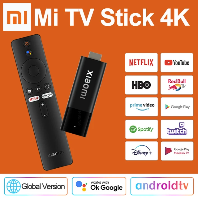 Xiaomi-TV Stick 4K versión Global, dispositivo Portátil con Bluetooth 5,0,  Android TV 11, HDR, cuatro núcleos, 2GB + 8GB, transmisión Media DTS,  Sonido Envolvente - AliExpress