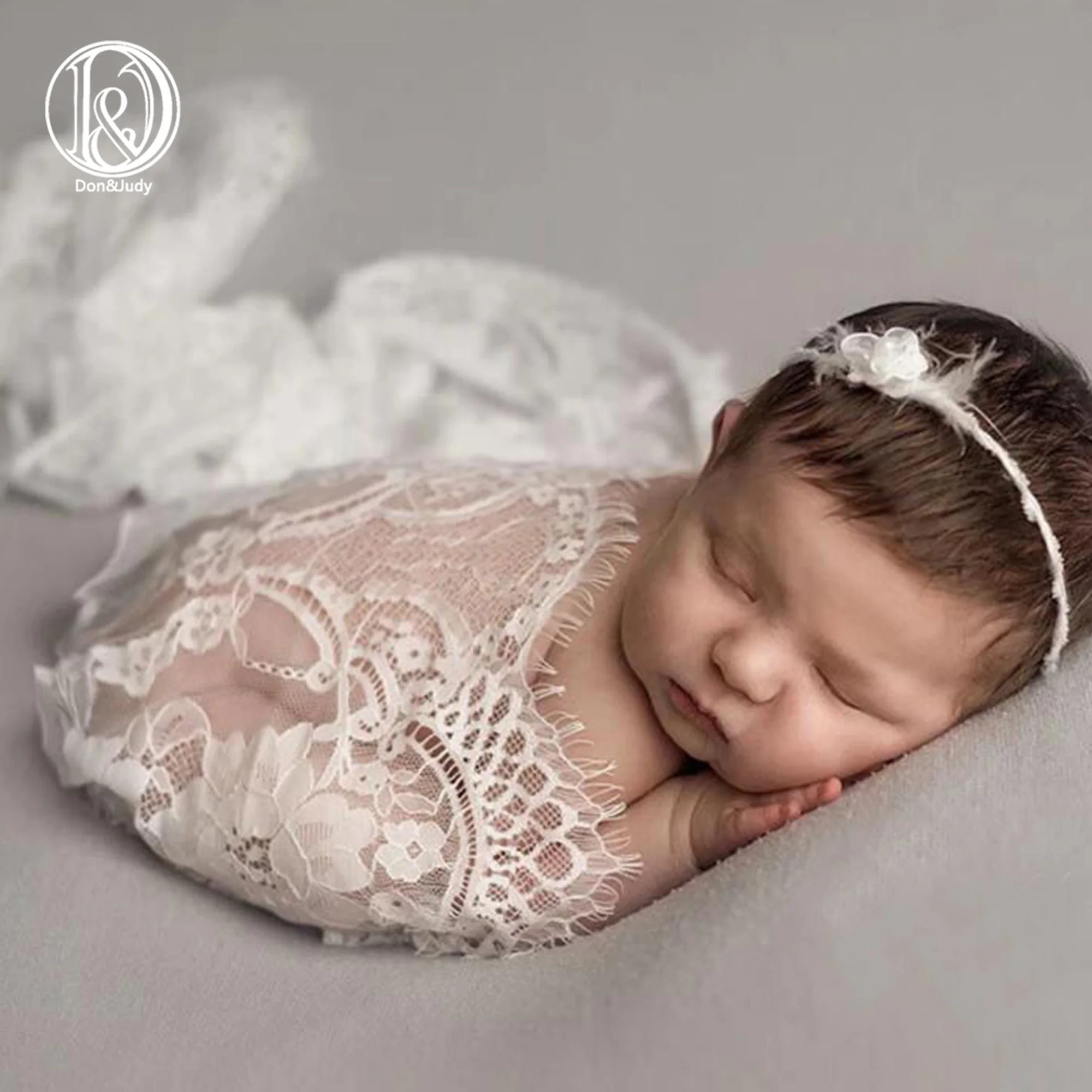 Don&Judy New Summer Kids Wraps Newborn Photography Props Size 300X20cm Handmade Lace Scarf Baby Photo Prop Accessories Shoot 2021 new newborn photography props lace pearl bodysuit floral headband for baby photo backless clothing prop accessories