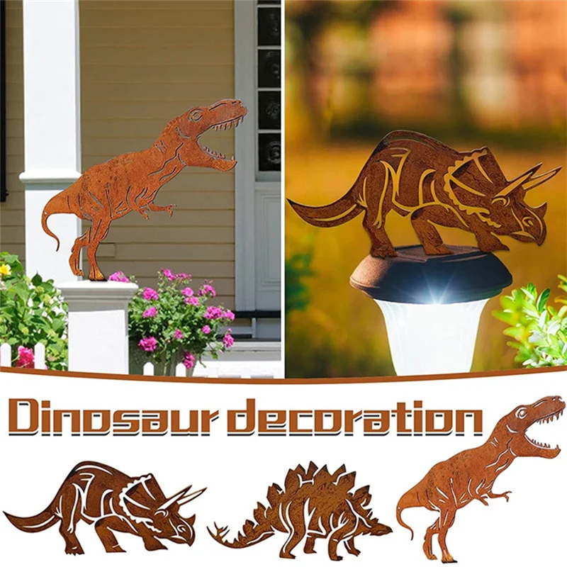 Easy To Use Metal Dinosaur Fence Post Topper,Dinosaurs