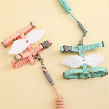 Sweet Angel Wing Cat Harness 120cm Leash Outdoor Cat Dog Harness and Leash Set Water Proof Vest Chest Strap Kitten Accessories 4