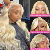 Perruques Lace Front 613 Body Wave en Cheveux Humains Brésiliens 13x6 Blond Miel HD pour Femmes 2