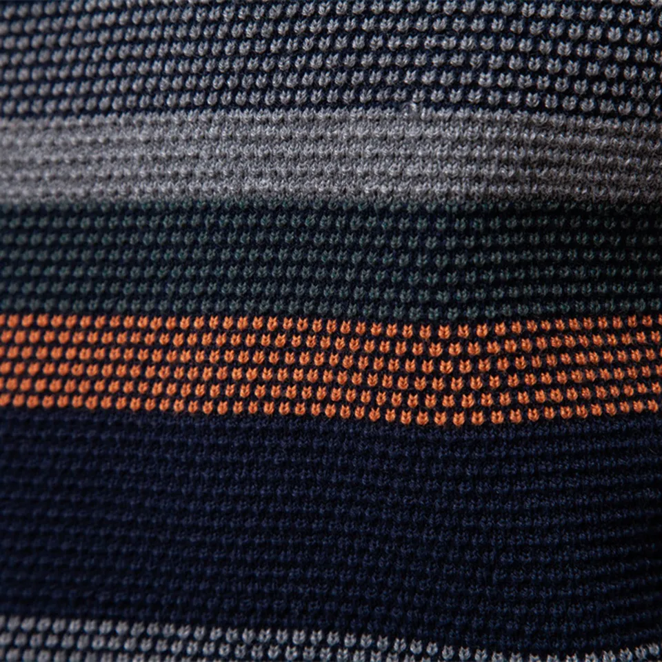 Maglione Da Uomo A Maniche Lunghe A Righe Lavorato A - Foto 7