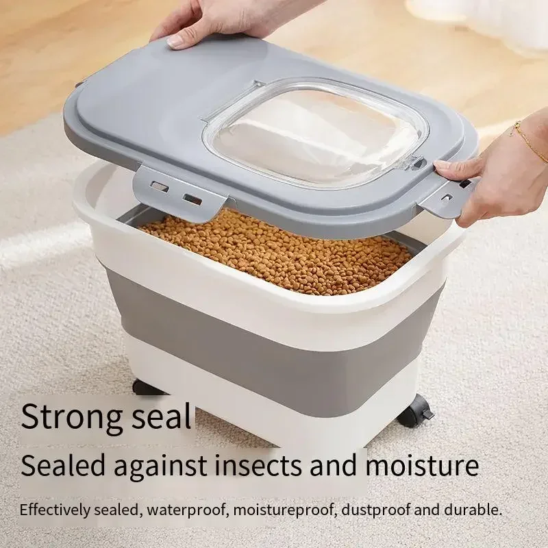 

Boxes Grain Kitchen Storage Pet Cat Folding Sealing Container Food Collapsible Box Airtight Dog