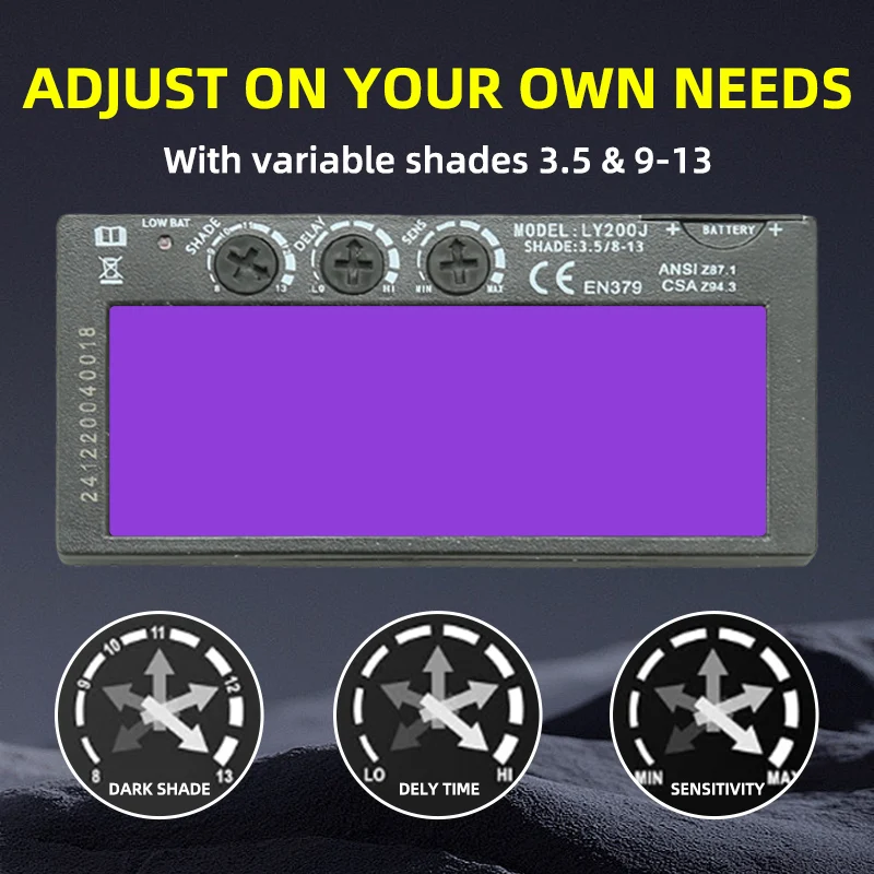 Automatic Dark Welding Lens (Shadow 9-13) Replacement Welding Cover And Helmet Ideal for TIG