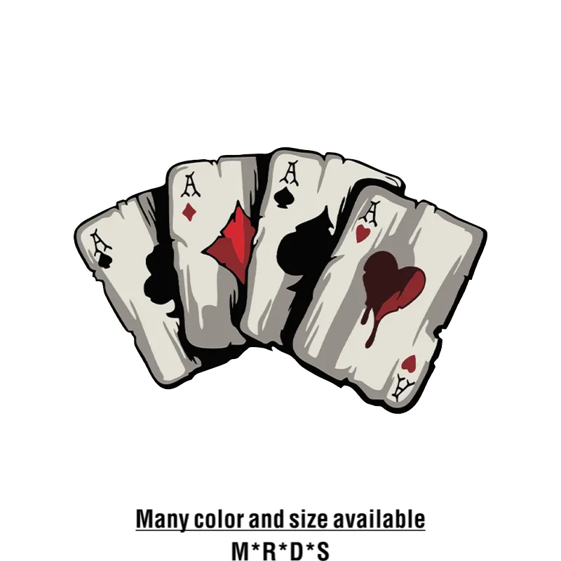 

Mult size Cartoon Playing Cards A Decal PVC Motorcycle Car Stickers for Helmet Motor Window