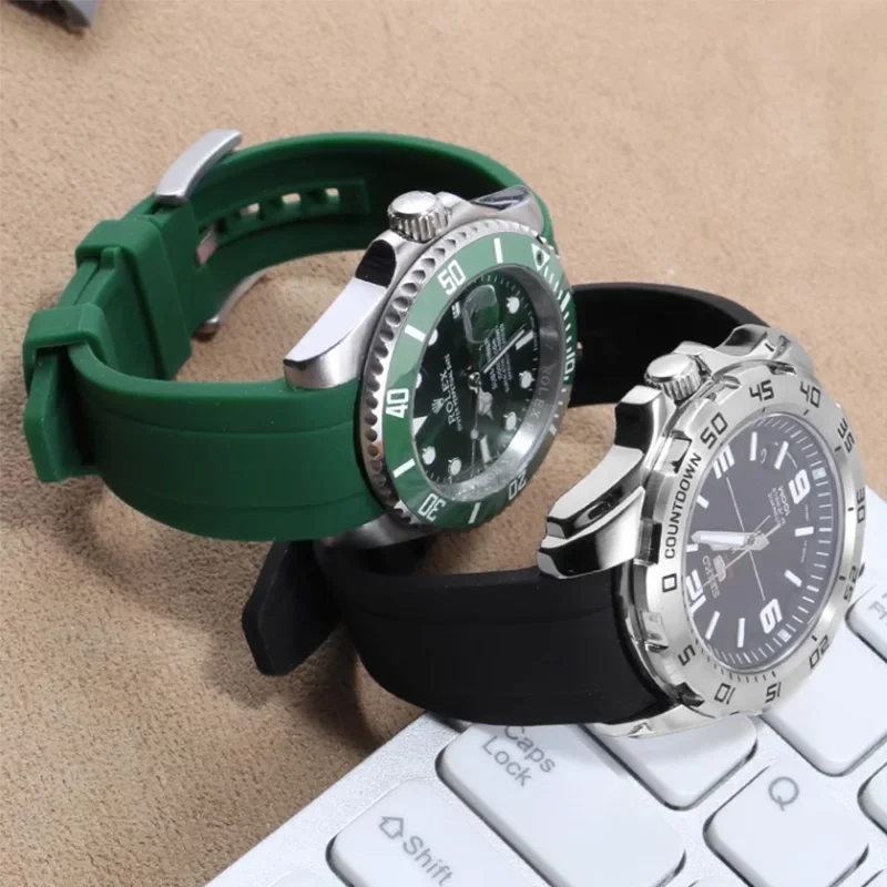 Premium Sport Diving Silicone Watch Band – Rubber Strap in Various Sizes (18/19/20/21/22mm)