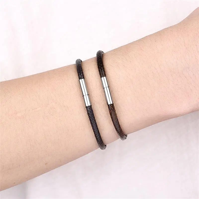 Rope Bracelet Leather Bracelet Bangle Bracelet Handmade Leather Waxed Cord Bracelets Lucky Rope Bracelet & Bangles For Women Men Wax Cord Thread Bracelets