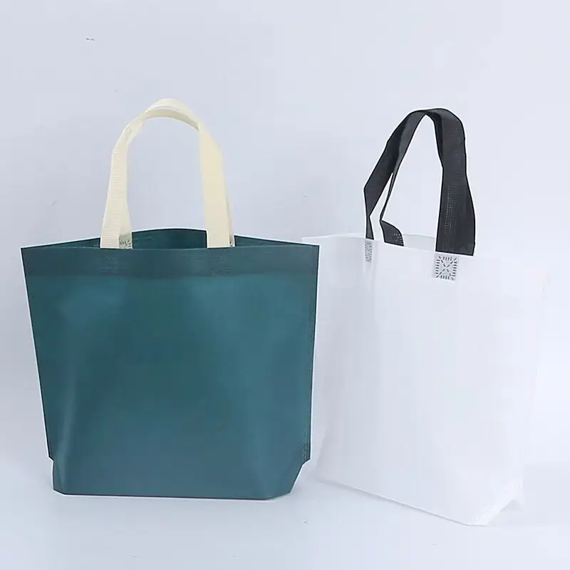 도매 맞춤형 로고 재활용 고품질 식료품 원단 토트 부직포 가방, 천 신발, 500 개/로트