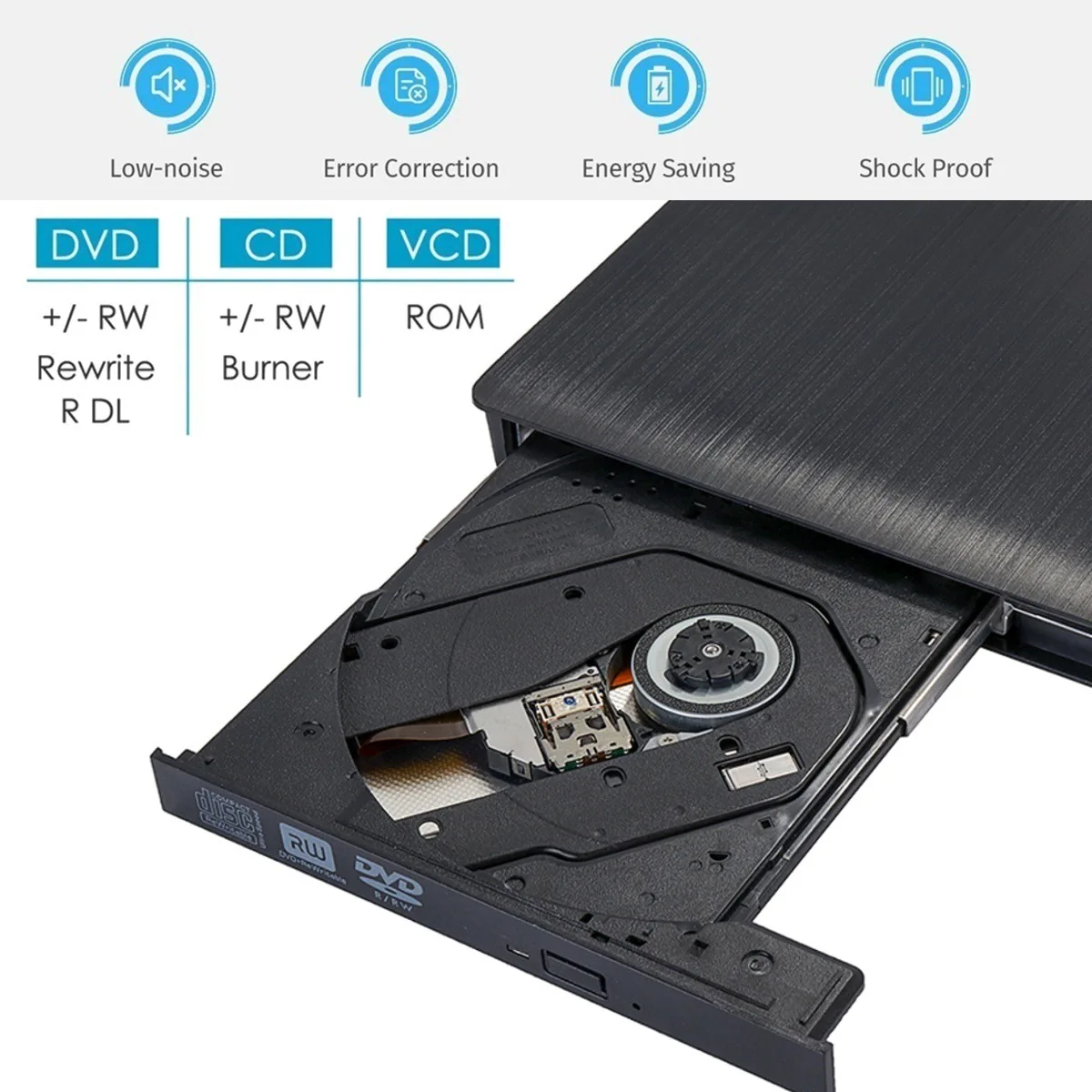 USB 3.0 Slim External DVD RW CD Writer Drive Burner Reader Player Optical Drives For Laptop PC Dvd Burner Dvd Portatil Dvd Player Cd Player