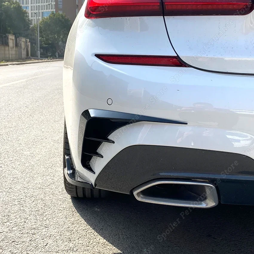 Car Bumper Guards Gloss Rear Bumper Canards Vent M-PACK Side Splitter For BMW 3 Series G20