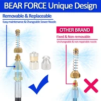 3600PSI 2-40M แรงดันสูงท่อล้างรถท่อระบายน้ําทําความสะอาดท่อชุด-Karcher K Series หัวฉีดและอะแดปเตอร์สําหรับทําความสะอาดที่ถูกบล็อกเย็บ 4