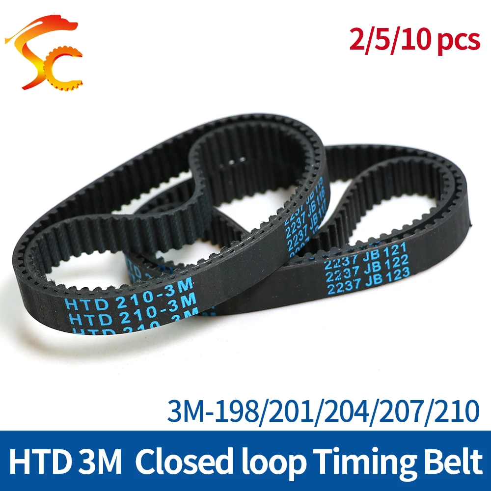 Correia Dentada para Impressoras 3d 3m198 201 204 207 210 Correia de Transmissão de Borracha Fechada mm 10 mm 15 mm Largura Htd3m