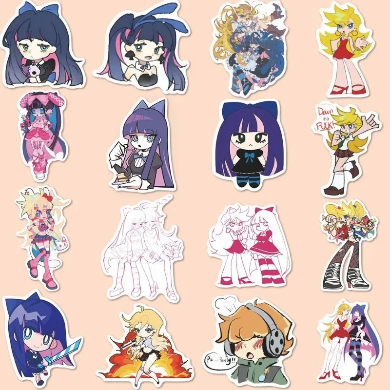 Panty & Stocking Anime Transfer Sticker Photo Childrens Stationery Wallpaper Perimeter DIY Computer Phone Case Handbook Sticker