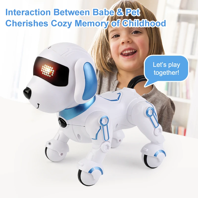 ZWN RC Robot Electronic Stunt Dog Toys Voice Command Programmable Touch-sense With Music Song Robot Dog for Children's Gifts 3