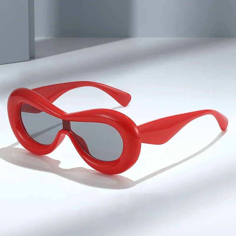 Cat Eye Sunglasses Women Fashion Sunglasses Thick Inflated Frame Shades Trendy Popular Design Motorcycle Car Sun Glasses