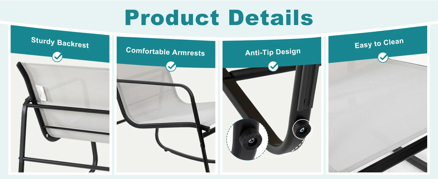 Sturdy Backrest , Comfortable Armrests, Anti-Tip Design, Easy to Clean