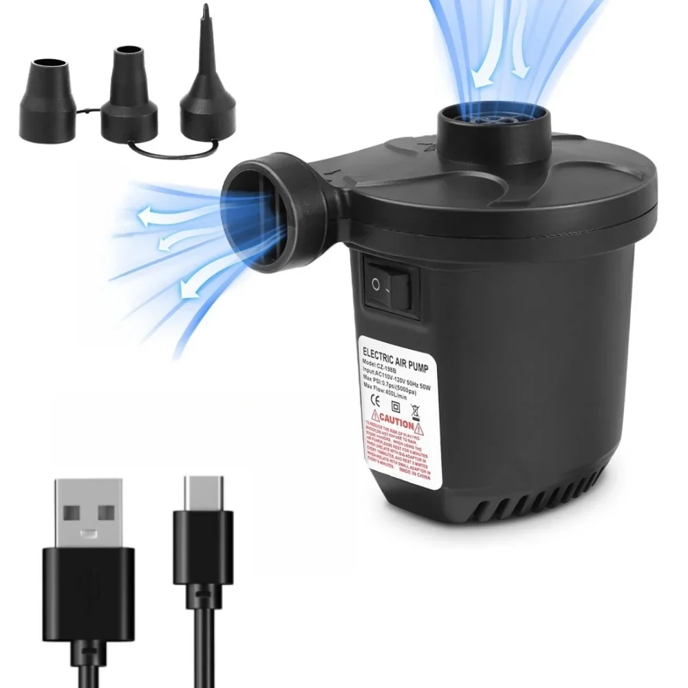 Portable Electric Air Pump USB Rechargeable 2000mAh