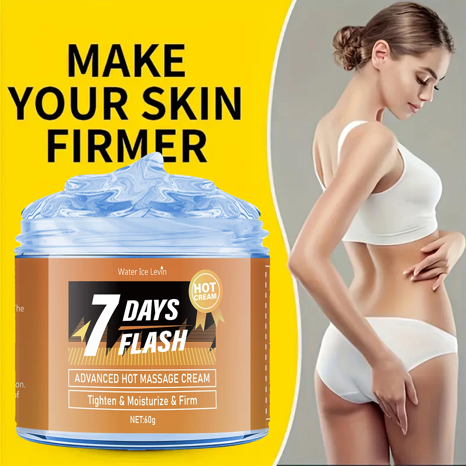 Crema da massaggio idratante da 60 g: rassodante e sollevabile, contiene curcumina ed estratto vegetale, adatta per la cura della pelle della pancia grande e rilassante, crema da massaggio per braccia e gambe 2