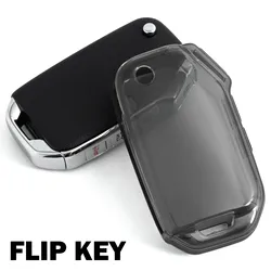 Sleek Black Transparent Car Key Fob Protector with Keychain (1x Key Case (Black))