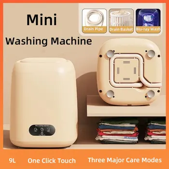 Mini lavatrice, capacità 9 litri, calzini portatili per biancheria intima per dormitorio domestico, rondella per eluizione, 3 modalità principali di pulizia e cura 1