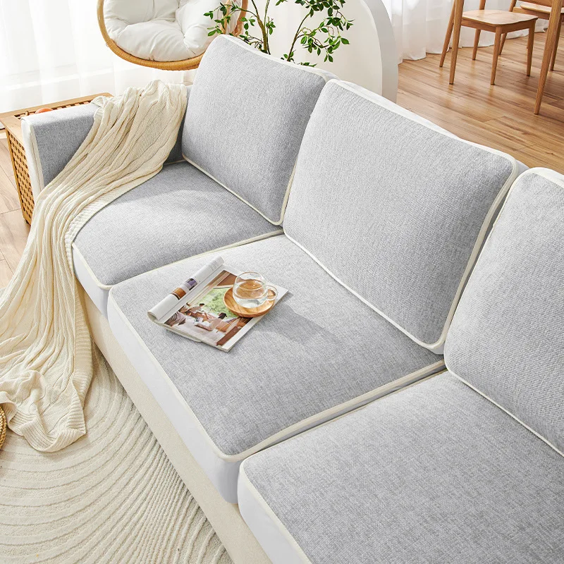 Z655 cotton and linen sofa cover, full package, linen elastic sofa cover, three seats and one noblewoman, four seasons general s 6