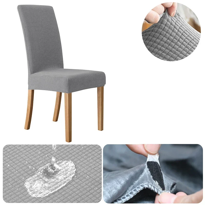 Soft Cheap Waterproof Chair Covers Solid Colours Chair Cover Stretch Elastic Office Chair Banquet Furniture Protector Home Decor 6