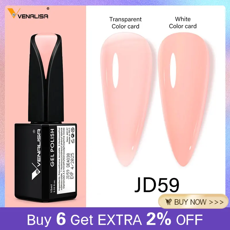 Venalisa 15ml Gel Polish Jelly Color Manicure New Formula Matt Top Coat Luxury Soak Off UV LED Colorful Nail Gel Lacquer