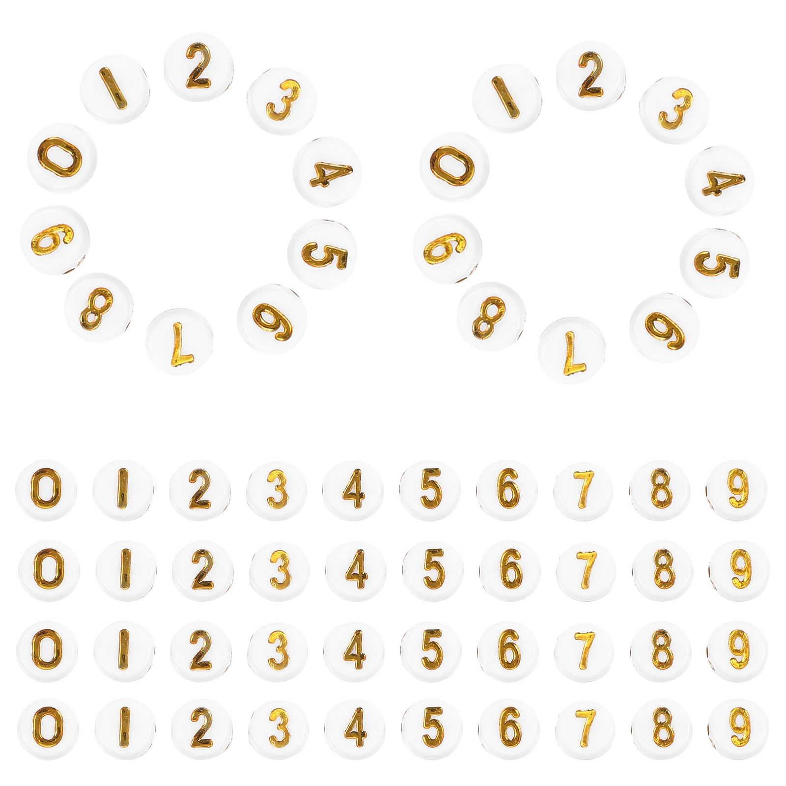 

Oblate Number Beads Bracelet Making Loose for Hair Accessory Accessories DIY Stylish Circle